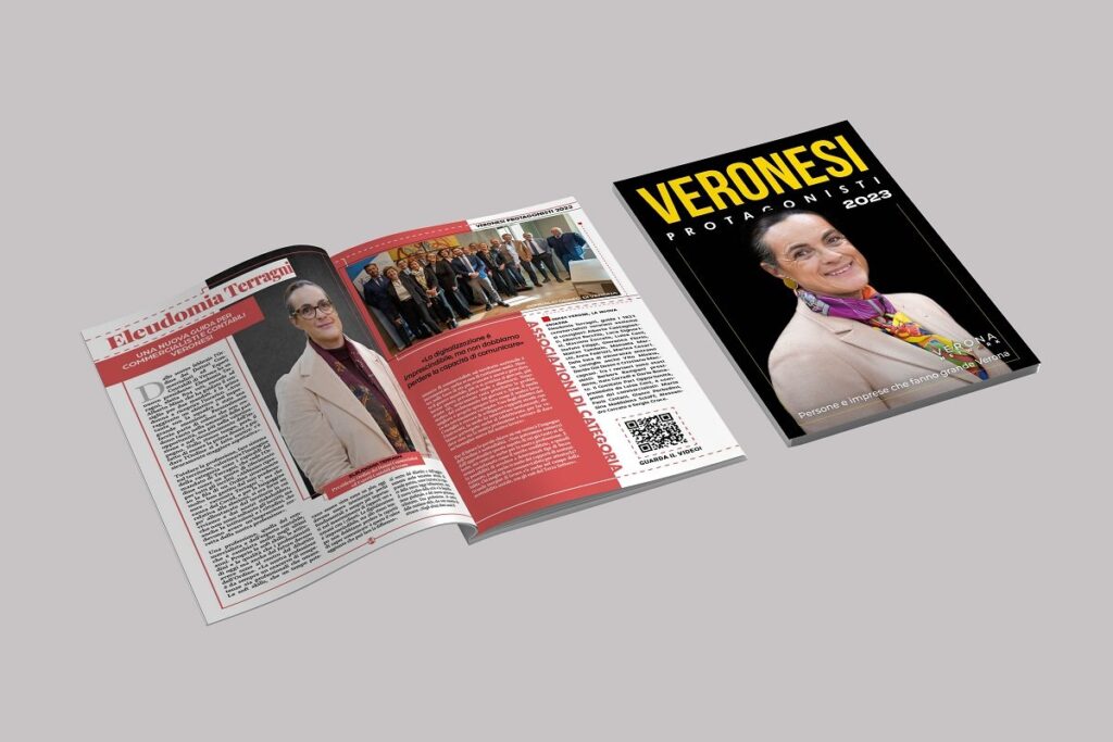 La copertina e le pagine interne di Veronesi Protagonisti 2023.